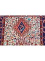 Ręcznie haftowany dywan Sumak Iran 120x205cm wełna i jedwab płasko tkany
