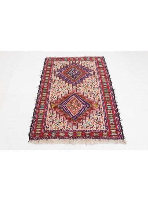 Hand-woven persian luxury carpet Sumakh flat woven ca. 100x150cm wool and silk Iran