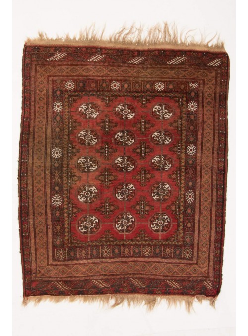 Luxus Afghanistan Antik Teppich Mauri Antik ca. 120x140cm 100% Schurwolle rot