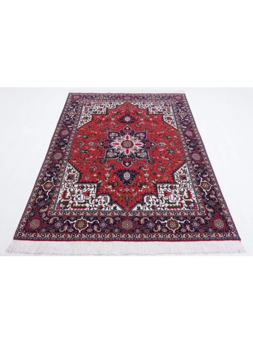 Orient Teppich Handgeknüpft Iran Täbriz Mahi 40Raj 150x200cm Wolle klassisch rot