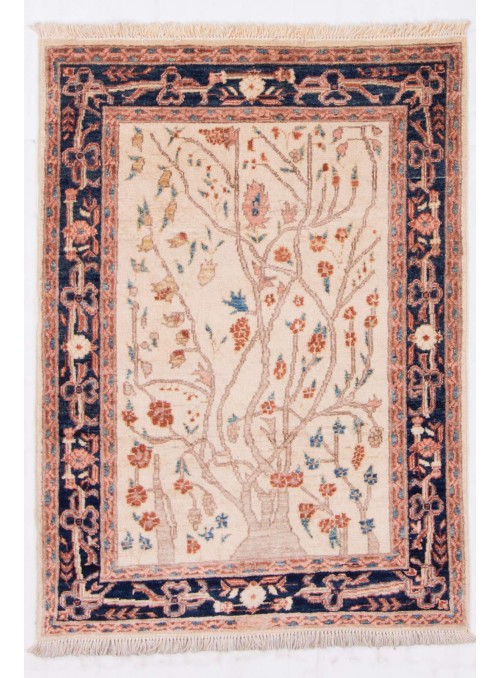 Ręcznie tkany kwiatowy dywan Afganistan Chobi Ziegler ok 90x130cm wełna wysokogórska