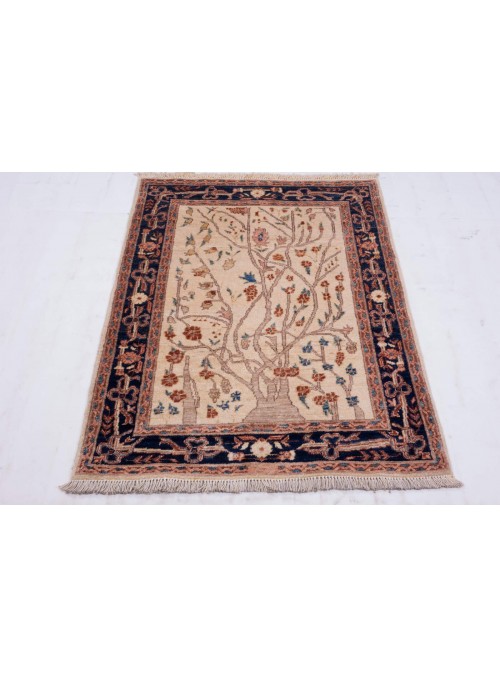 Ręcznie tkany kwiatowy dywan Afganistan Chobi Ziegler ok 90x130cm wełna wysokogórska