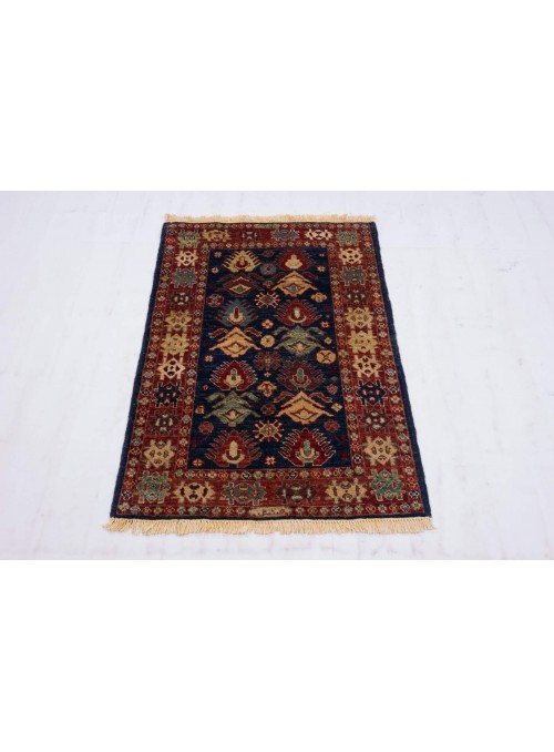 Hand-made geometric carpet Afghanistan Chobi Ziegler ca. 80x115cm highland wool