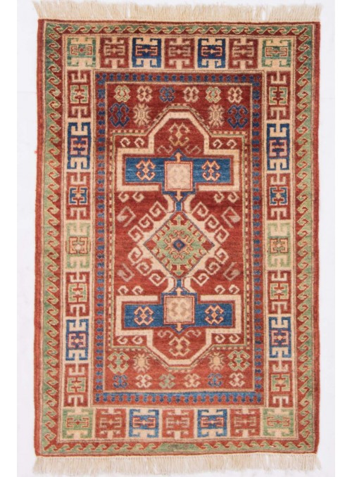 Hand-made geometric carpet Afghanistan Chobi Ziegler ca. 80x125cm highland wool