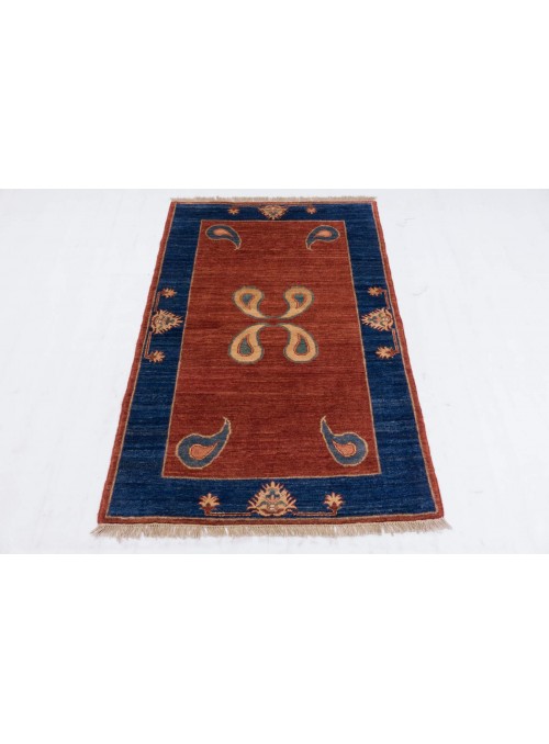 Ręcznie tkany geometryczny dywan Afganistan Chobi Ziegler ok 110x160cm wełna wysokogórska