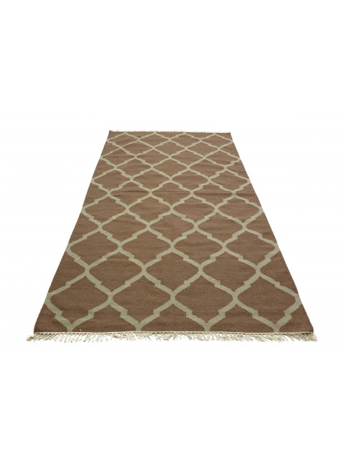 Teppich Durrie Braun 170x270 cm Indien - Wolle, Baumwolle