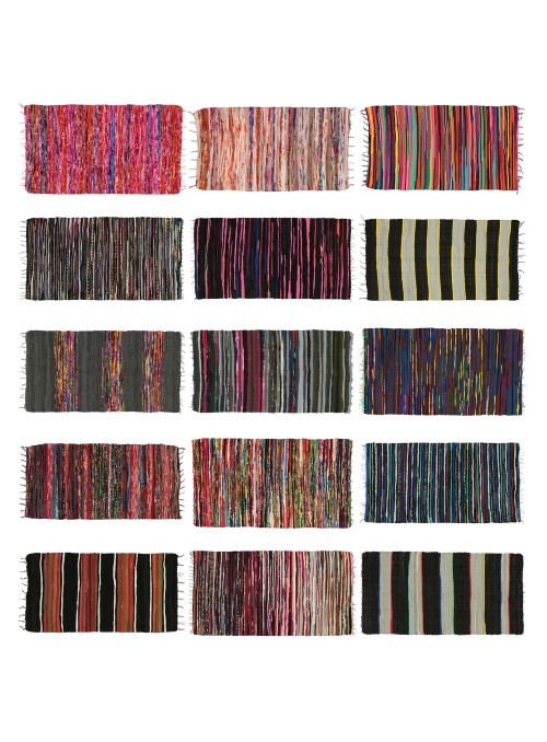 Dywan Pleciony kilim Kolorowy 110x180 cm Indie - Bawełna