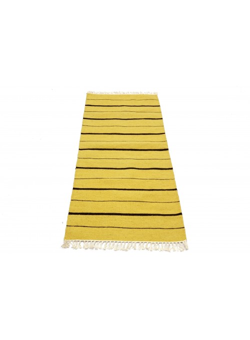 Teppich Durrie Gelb 70x140 cm Indien - Wolle, Baumwolle
