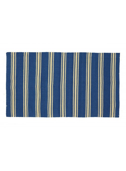 Dywan Wytrzymały Niebieski 70x140 cm Indie - Wełna, bawełna
