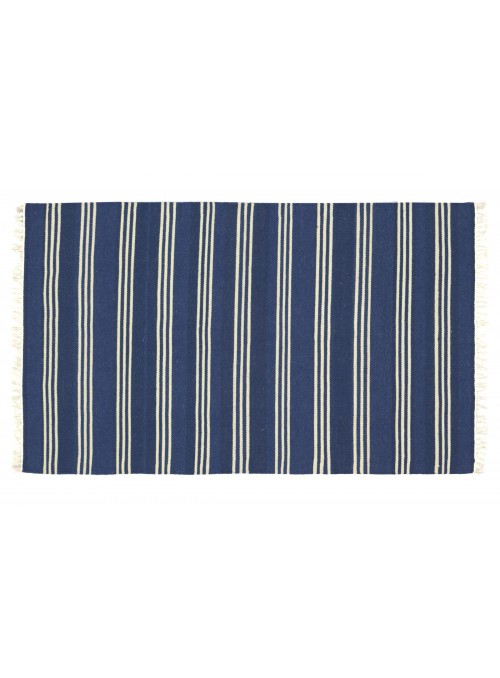 Dywan Wytrzymały Niebieski 120x180 cm Indie - Wełna, bawełna