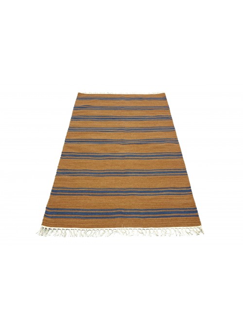 Teppich Durrie Braun 120x180 cm Indien - Wolle, Baumwolle