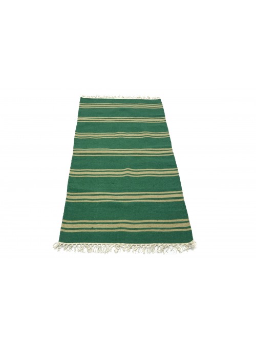 Dywan Wytrzymały Zielony 90x160 cm Indie - Wełna, bawełna