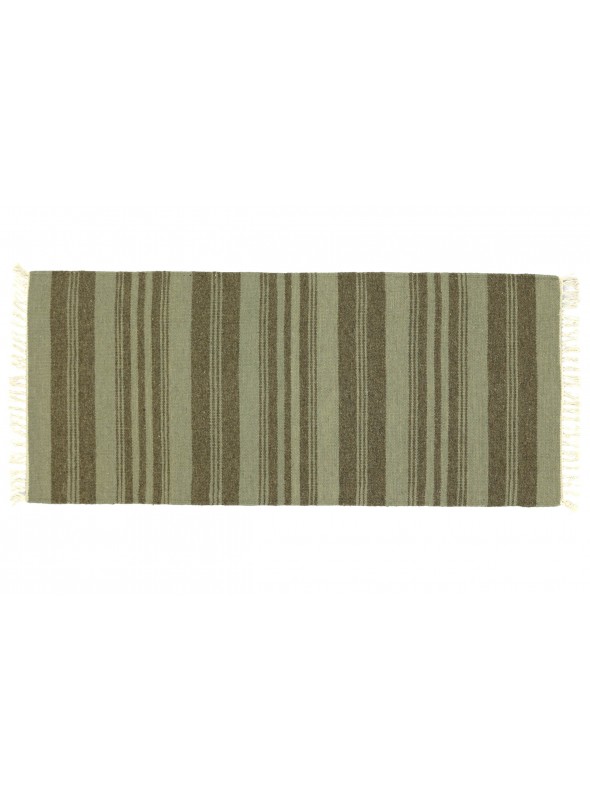Teppich Durrie Grau 70x140 cm Indien - Wolle, Baumwolle