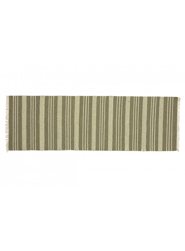Dywan Wytrzymały Szary 80x250 cm Indie - Wełna, bawełna
