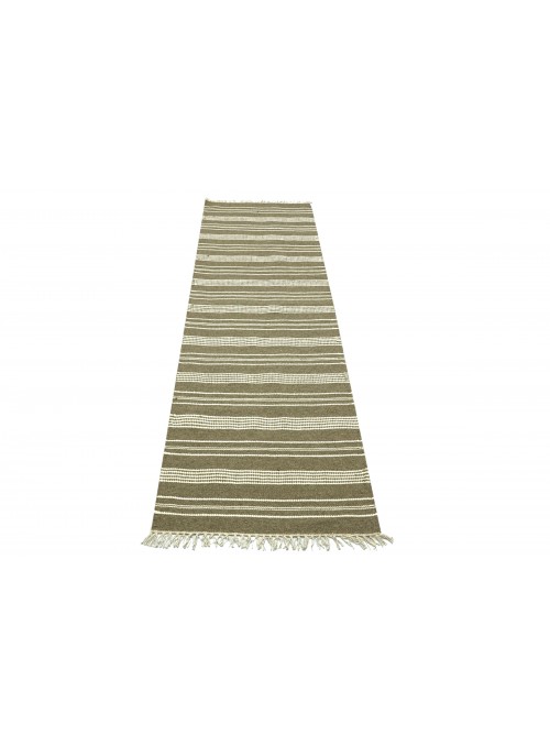 Teppich Durrie Grau 80x250 cm Indien - Wolle, Baumwolle