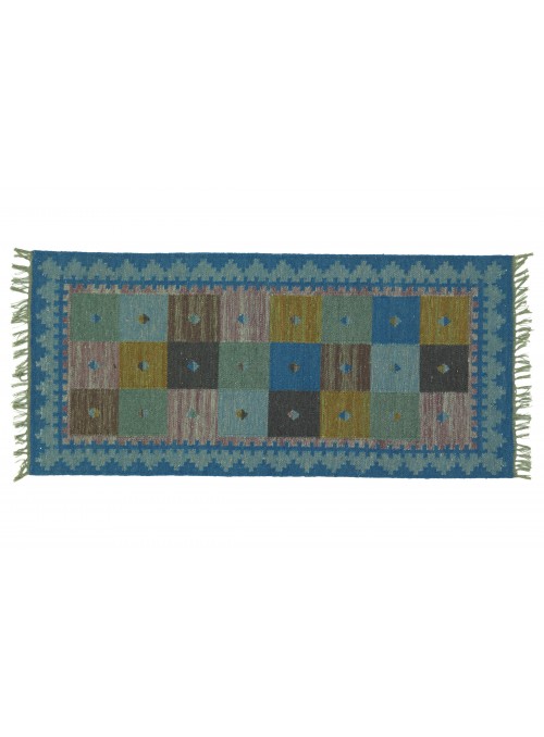 Carpet Durable Blue 160x230 cm India - Wool, Cotton