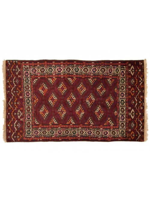 Carpet Yamut Red 120x200 cm Turkmenistan - Sheep wool