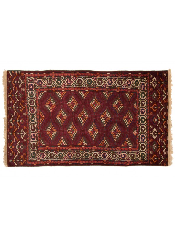 Carpet Yamut Red 120x200 cm Turkmenistan - Sheep wool