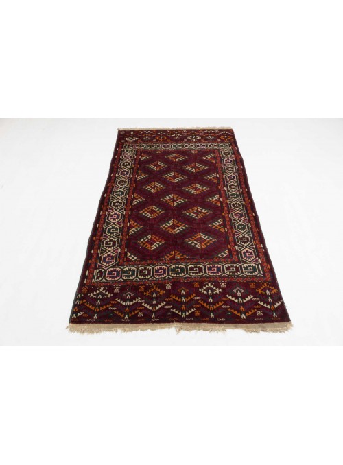 Carpet Yamut Red 120x200 cm Turkmenistan - Sheep wool