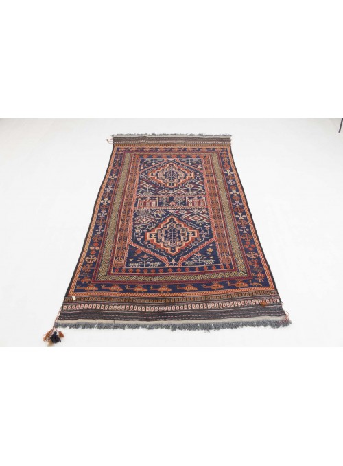 Carpet Kilim Taimani Blue 130x210 cm Afghanistan - 100% Wool