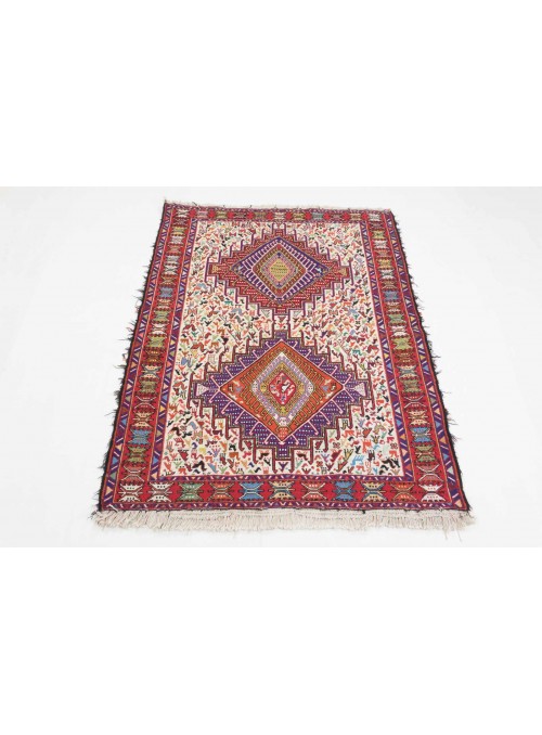 Carpet Silk Sumakh Colorful 110x150 cm Iran - Wool and natural silk