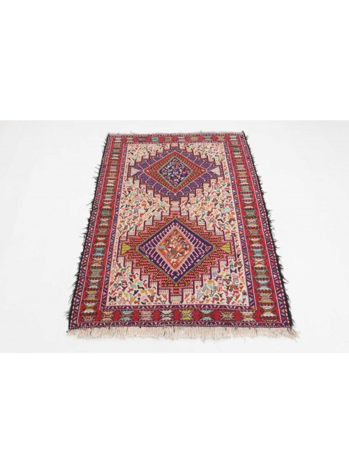 Carpet Silk Sumakh Colorful 110x140 cm Iran - Wool and natural silk