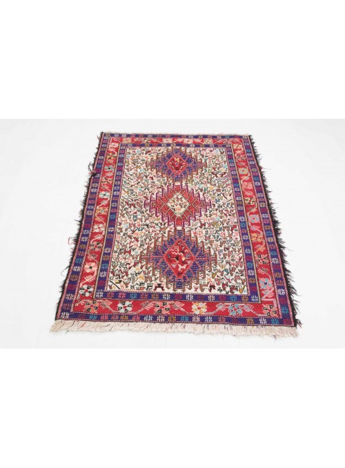 Carpet Silk Sumakh Colorful 110x140 cm Iran - Wool and natural silk