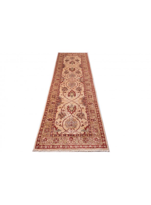 Carpet Chobi Beige 90x290 cm Afghanistan - 100% Highland wool