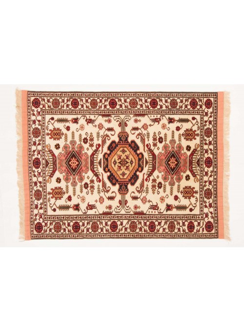 Carpet Mauri Kabul Beige 110x140 cm Afghanistan - Wool and natural silk