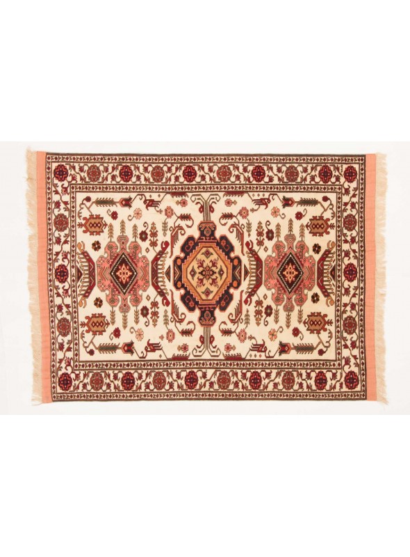 Carpet Mauri Kabul Beige 110x140 cm Afghanistan - Wool and natural silk