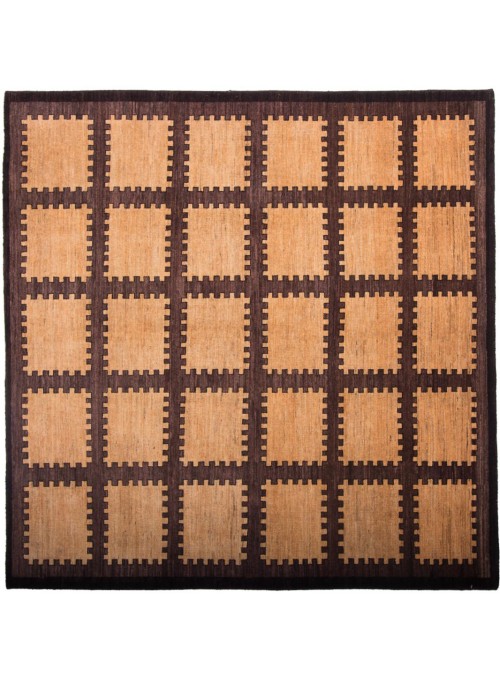 Teppich Chobi-modern Beige 210x200 cm Afghanistan - 100% Schurwolle