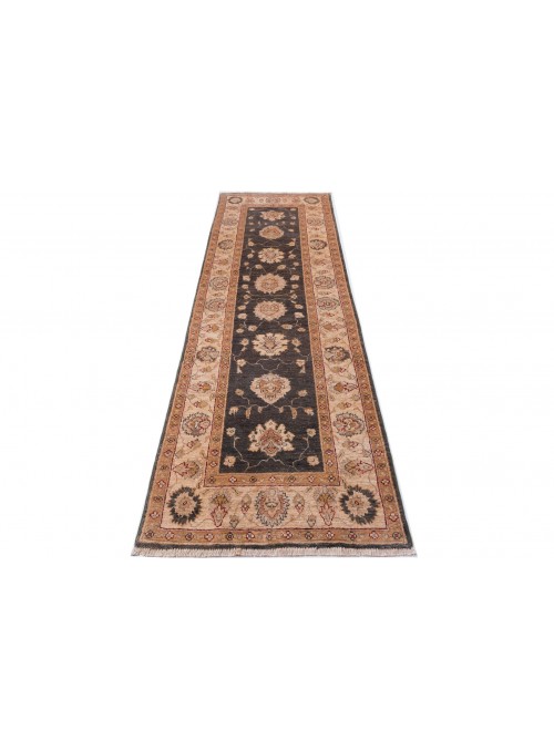 Teppich Chobi Braun 80x260 cm Afghanistan - 100% Hochlandschurwolle