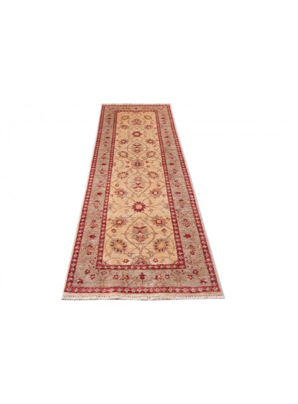 Carpet Chobi Beige 90x240 cm Afghanistan - 100% Highland wool