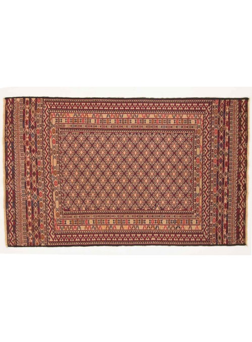 Carpet Kelim Mushwani Red 120x200 cm Afghanistan - Sheep wool