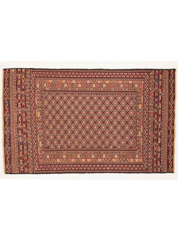 Teppich Kelim Mushwani Rot 120x200 cm Afghanistan - Schurwolle