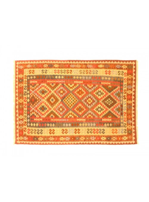 Carpet Kielim Maimana Green 160x250 cm Afghanistan - 100% Wool