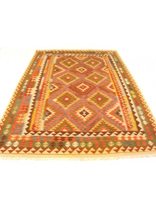Carpet Kielim Maimana Pink 200x300 cm Afghanistan - 100% Wool