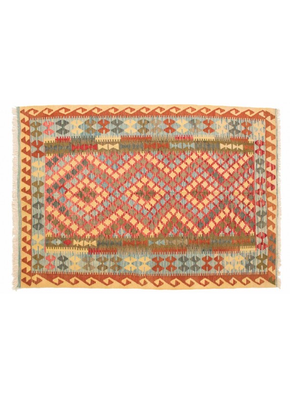 Carpet Kielim Maimana Beige 160x220 cm Afghanistan - 100% Wool