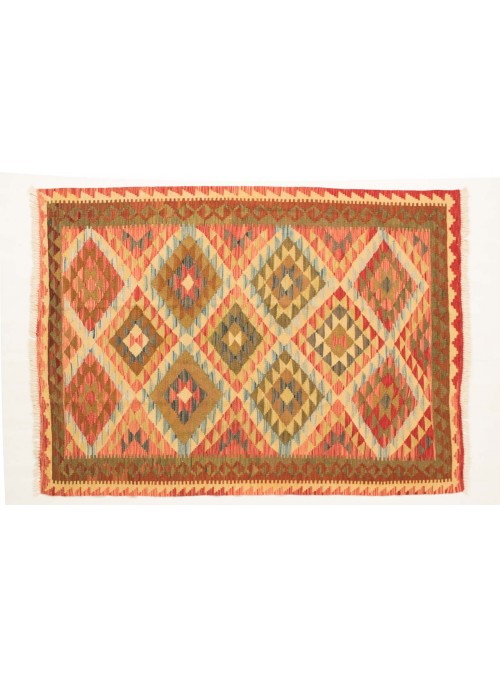 Carpet Kielim Maimana Red 150x200 cm Afghanistan - 100% Wool