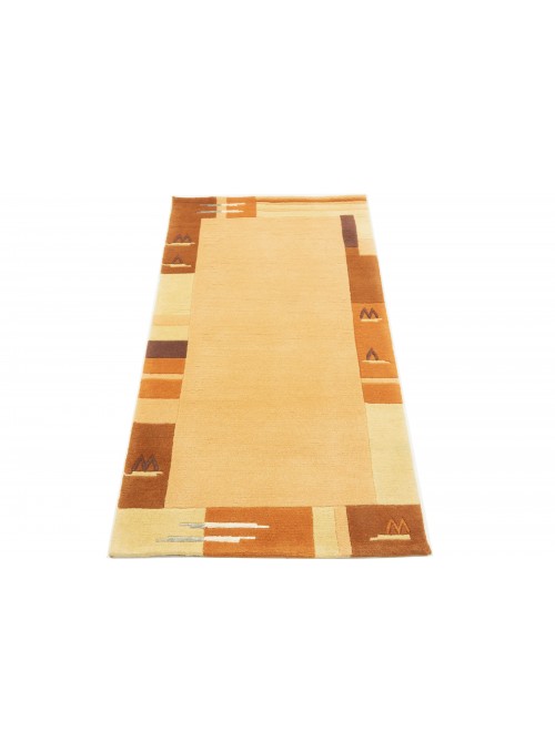 Teppich Nepal Orange 90x160 cm Indien - 100% Schurwolle
