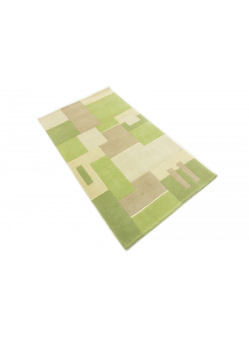 Teppich Nepal Grün 90x160 cm Indien - 100% Schurwolle