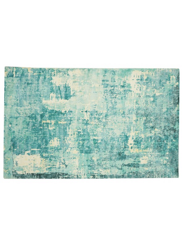 Carpet Handloom Print Blue 160x230 cm India - 100% Viscose