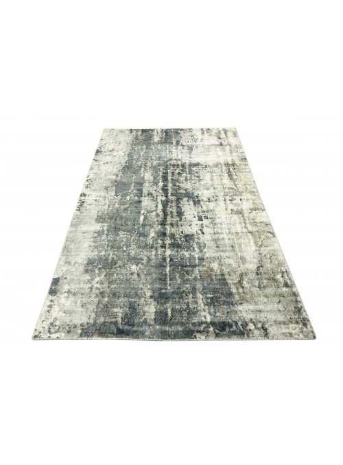 Teppich Handloom Print Grau 160x230 cm Indien - 100% Viskose