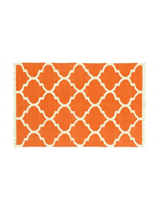 Teppich Durrie Orange 120x180 cm Indien - Wolle, Baumwolle