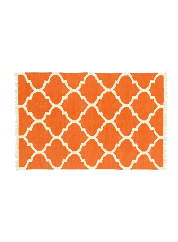 Teppich Durrie Orange 120x180 cm Indien - Wolle, Baumwolle